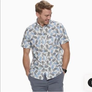 Sonoma Pineapple Button-Down Short Sleeve Shirt